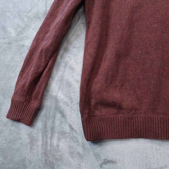 Eddie Bauer Sweater Mens Red Extra Large Knit Cardigan Crewneck Pullover Cotton - Picture 4 of 13